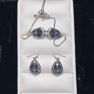 Elegant Silver and Multicolor Jewelry Set